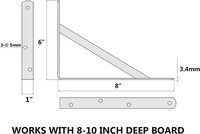 8 inch 4 pcs Heavy Duty Shelf Brackets, Large Wall Bracket for Floating Shelves, Black Powder-Coated