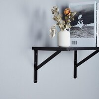 8 inch 4 pcs Heavy Duty Shelf Brackets, Large Wall Bracket for Floating Shelves, Black Powder-Coated