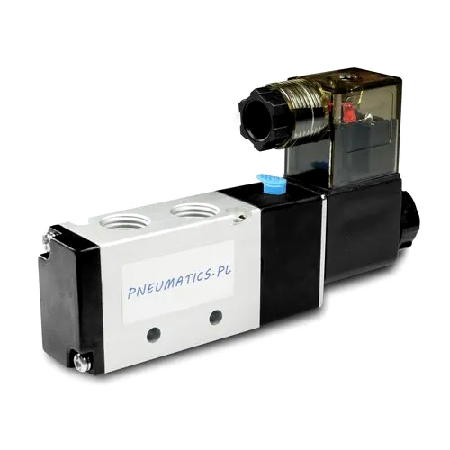 3V-210-06 3-2 Single Solenoid Valve - Stainless Steel, 1/8" Size | Black Color, Compact Design for Air Applications in Industrial Settings