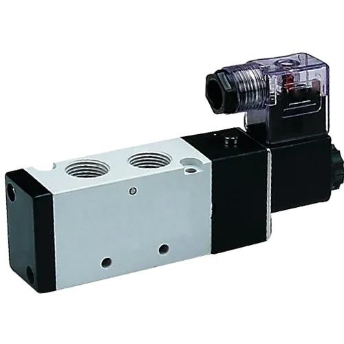 3-2 Way Solenoid Valve - Stainless Steel, 1/8" Size | Air Application, Silver and Black Color, Durable Design, Easy Installation