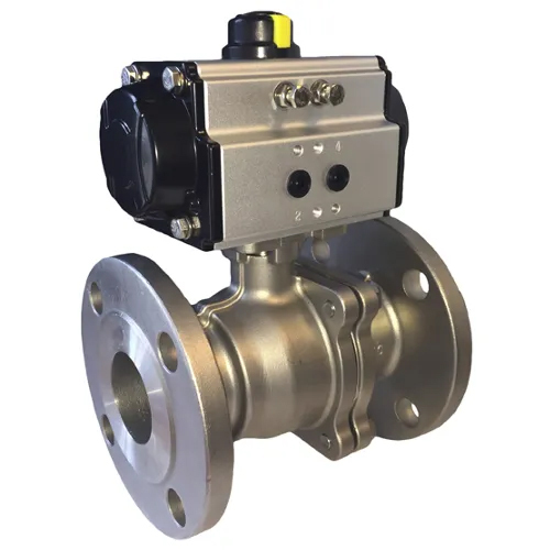 Pneumatic Actuated Ball Valve - Color: Silver