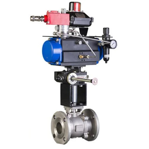 L And T Rotex Actuated Ball Valve - Color: Silver