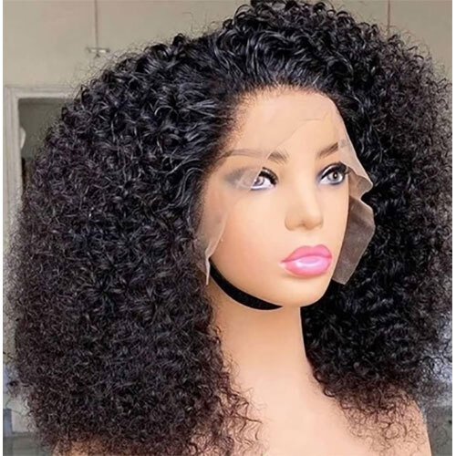 REMY KINKY CURLY FRONT LACE HUMAN HAIR WIG