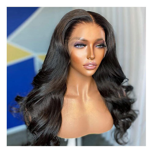 Virgin Remy Natural Straight Full Lace Human Hair Wig - Color: Jet Black