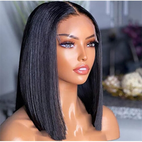 Remy Bone Straight Full Lace Human Hair Wig - Color: Jet Black