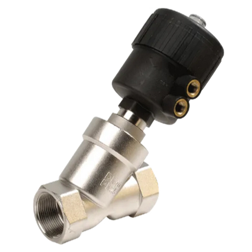 Ss 304 Y- 40 Single Acting Y Type Angle Valve - Color: Silver And Black