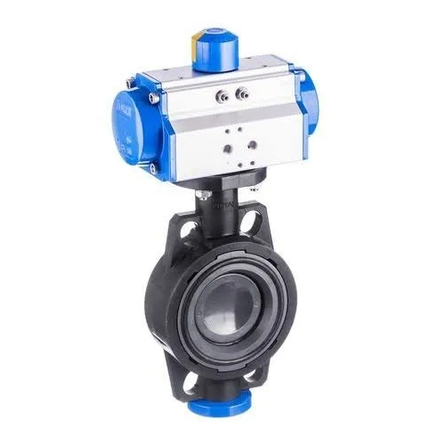 Pneumatic Actuator Butterfly Valve - Color: Blue