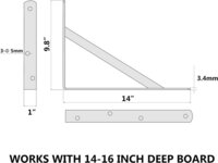 14 inch 4 pcs Heavy Duty Shelf Brackets, Large Wall Bracket for Floating Shelves, Black Powder-Coated