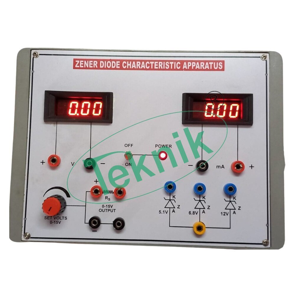 ZENER DIODE V-I CHARACTERISTICS APPARATUS WITH ALUMINUM PANEL & DIGITAL PANEL METERS (FORWARD & REVERSE)