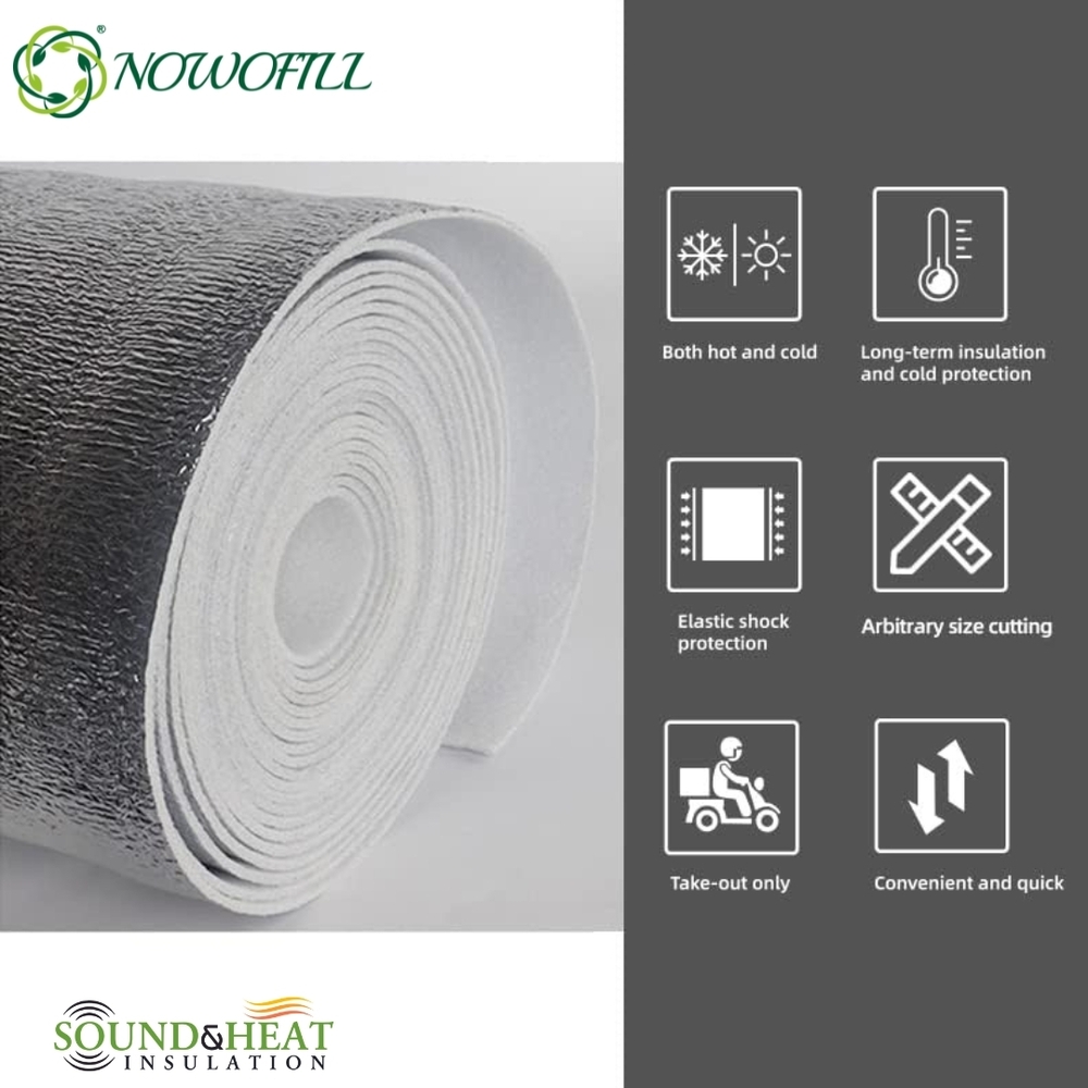 Non woven thermal bonded polyester wadding with aluminium foil