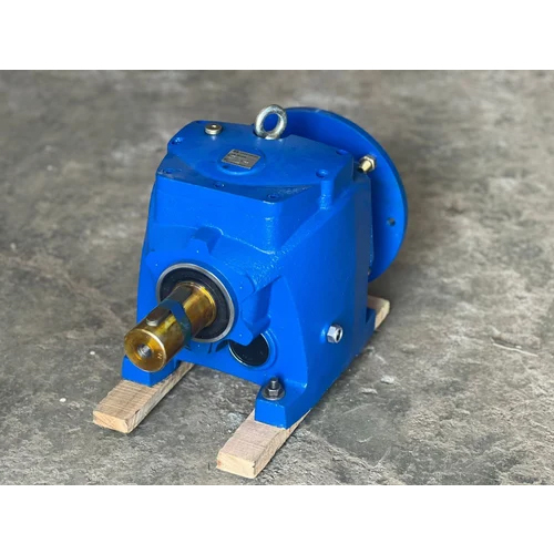 3 STAGE INLINE HELICAL GEAR BOX - Iron Material, Standard Size, Blue Color | Featuring Bevel Gears for Industrial Usage