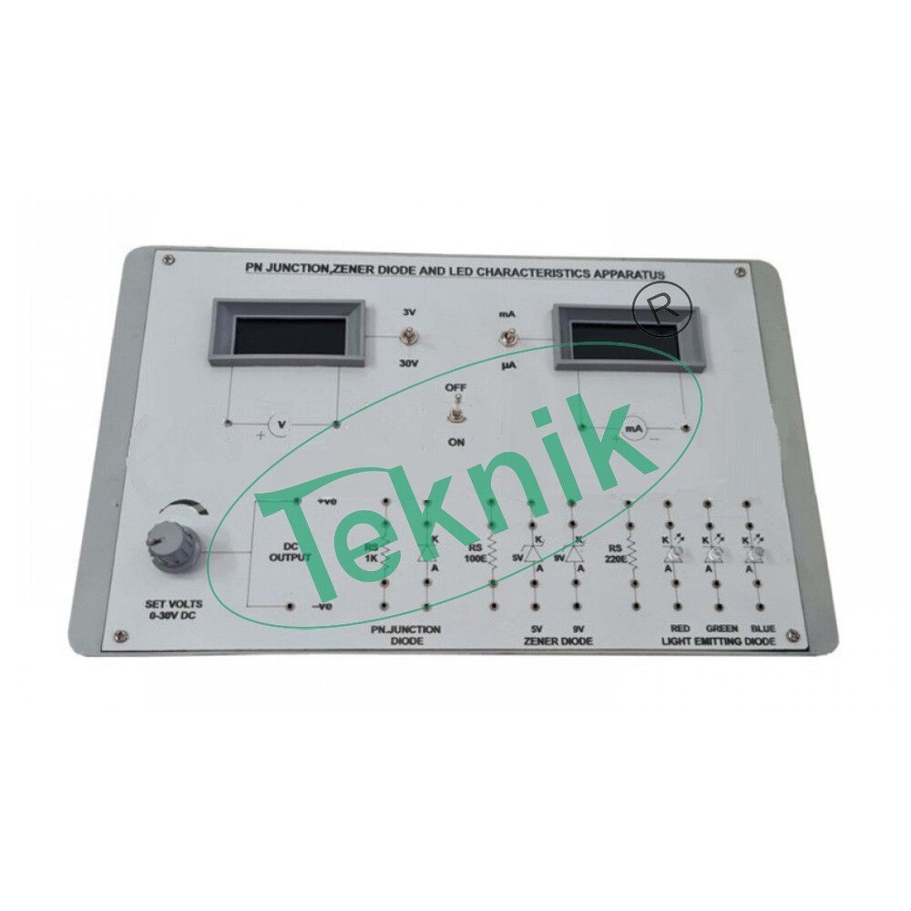 PN / ZENER DIODE / LED CHARACTERISTICS APPARATUS WITH ALUMINUM PANEL & DIGITAL PANEL