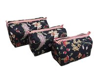 Printed Quilted Toiletry Pouches - Cotton Fabric, Multi-color | 2 Handles, Zipper Closure, Customized Design, 1 Kilogram Weight