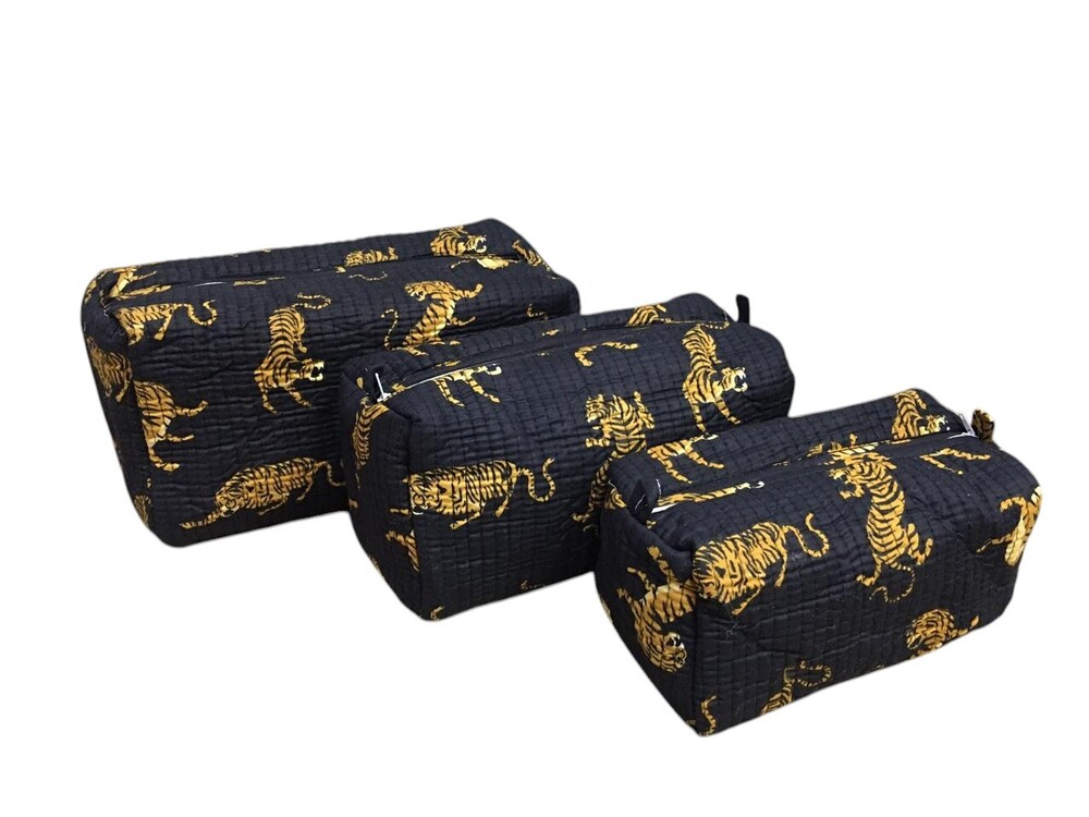 Printed Quilted Toiletry Pouches