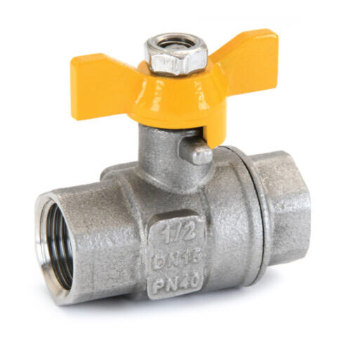 Investment Casting Stainless Steel (Cf8) Butterfly Handle Ball Valve, Screwed Ends, Pn-40 - Av504 - Color: Silver