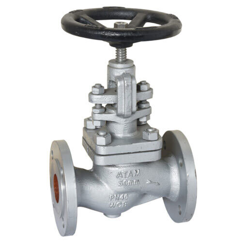 Cast Carbon Steel Globe Steam Stop Valve, Flanged Ends, Pn-40 - Av276 - Color: Silver