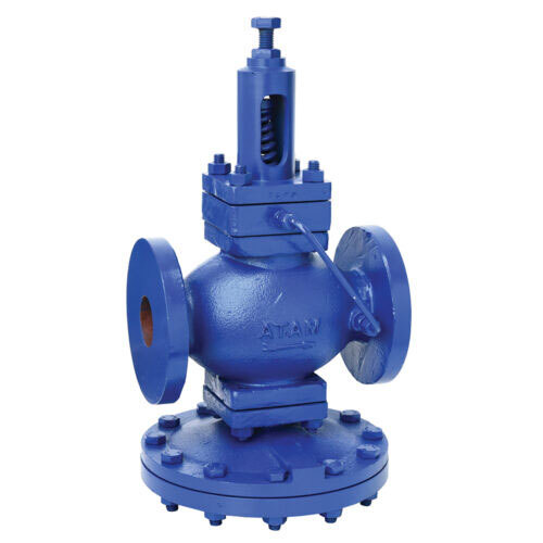 -Cast Iron Pilot Operated Pressure Reducing Valve, Flanged Ends -Av263 - Color: Blue