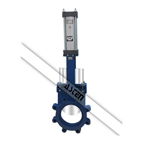 Asten Pneumatic Cylinder Operated Wafer Type Knife Gate Valve - Color: Blue