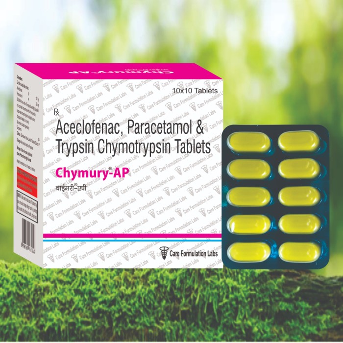 Aceclofenac ,Paracetamol,trypsin & chymotrypsin