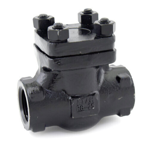 Drop Forged Steel Horizontal Lift Check Valve, Screwed Ends, Class-800 - Av305 - Color: Black