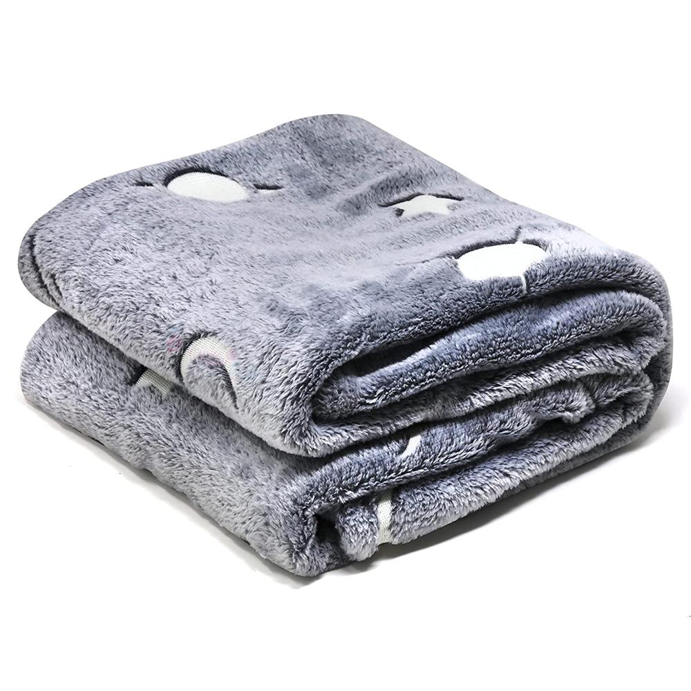 Glow in The Dark Throw Flannel Blanket | Warm Glowing Blanket for Toddler All Seasons Baby Blanket