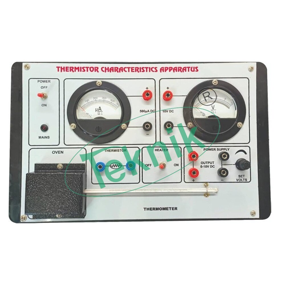 THERMISTOR CHARACTERISTICS APPARATUS WITH BAKELITE PANEL & ROUND METERS