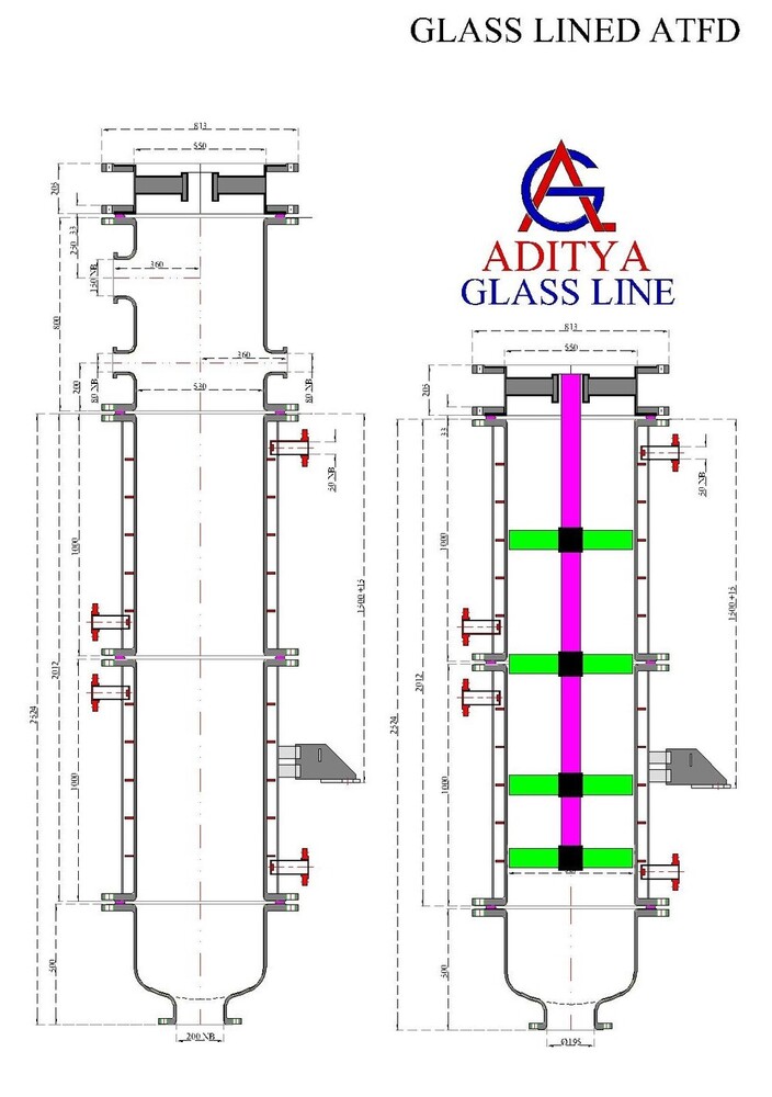 GLASS LINED EXTRATION COLUMN