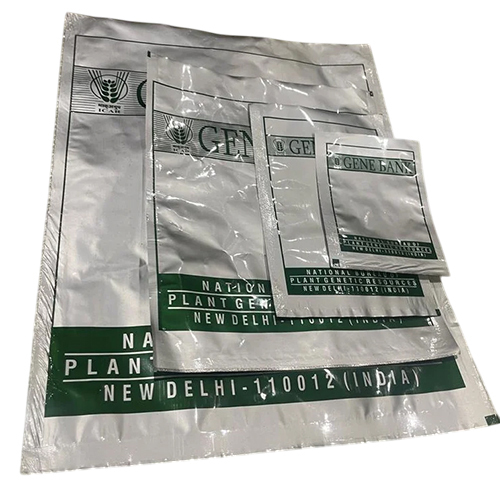 Printed Three Latered Aluminium Foil Pouch - Color: Silver