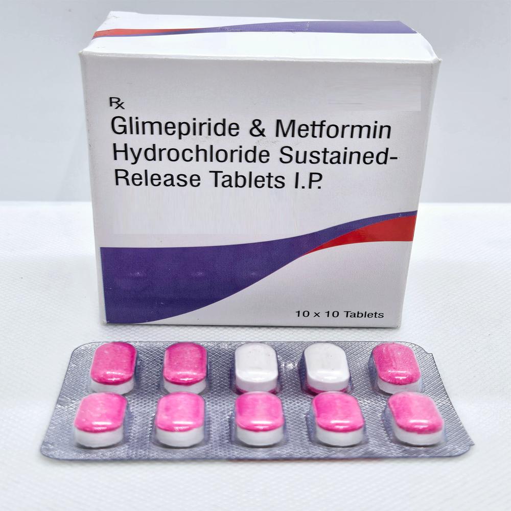 Glimepiride & Metformin Hydrochloride Sustained Release Tablets - 1mg Glimepiride, 500mg Metformin Hcl | Dual-action Glycemic Control