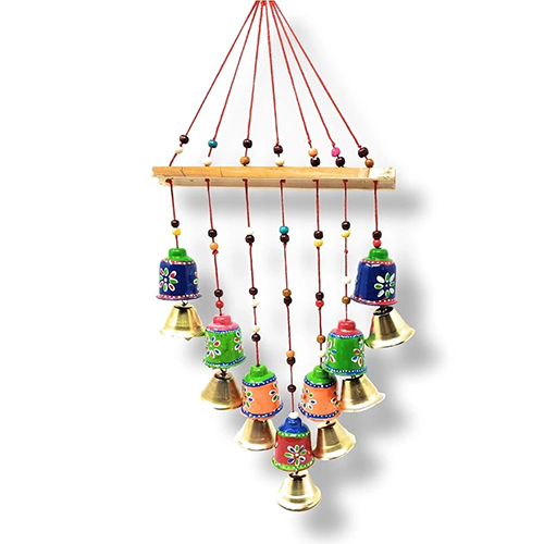 Handcrafted Recycled Material Rajasthani Wind Chime Door - Color: Multicolor