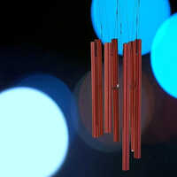 Wood Metal Wind Chime - Handmade Embroidered In Multicolor Pattern, Available In Various Sizes | Perfect For Indoor And Outdoor Use