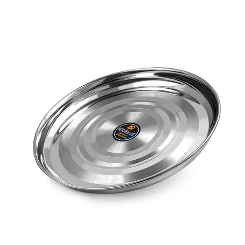 Stainless Steel Np Khomcha Dinner Plate - Color: Silver