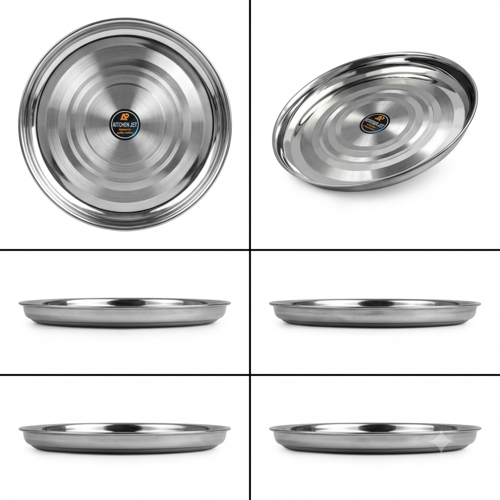 Stainless Steel Np Khomcha Dinner Plate - Color: Silver