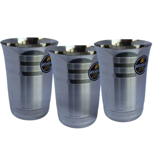 Stainless Steel Glasses - Various Sizes & Thicknesses | Silver Color, Durable Plain Surface For Easy Cleaning, Ideal For Restaurants