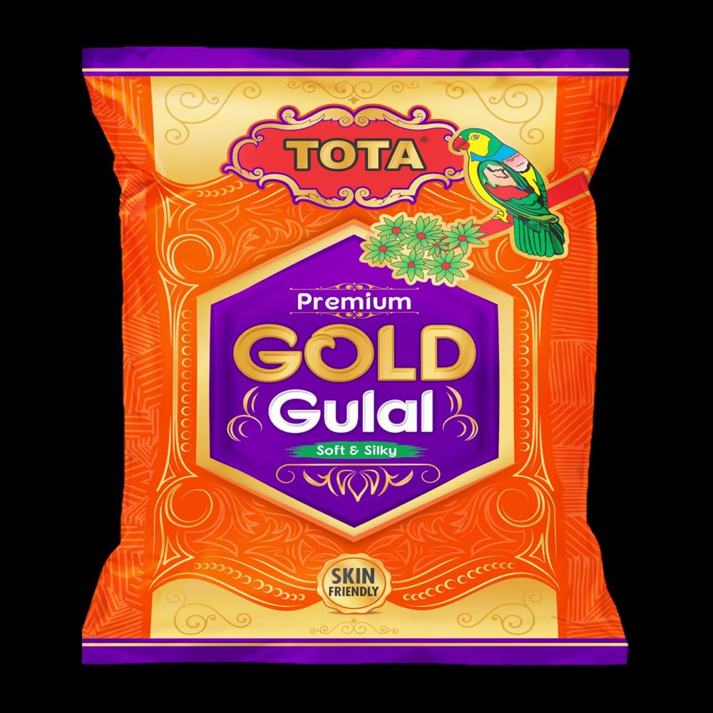 Tota Gold Gulal - Natural Powder, Multicolor Shades | Soft & Silky Texture, Skin-friendly, Pleasant Fragrance, Eco-friendly Packaging
