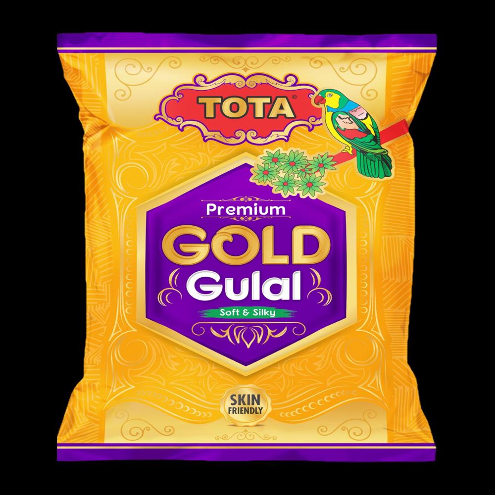Tota Gold Gulal - Natural Powder, Multicolor Shades | Soft & Silky Texture, Skin-friendly, Pleasant Fragrance, Eco-friendly Packaging