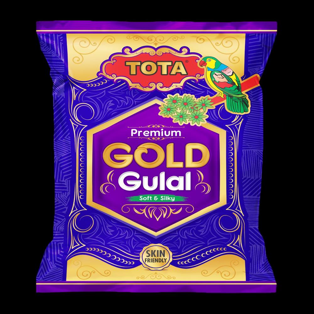 Tota Gold Gulal - Natural Powder, Multicolor Shades | Soft & Silky Texture, Skin-friendly, Pleasant Fragrance, Eco-friendly Packaging