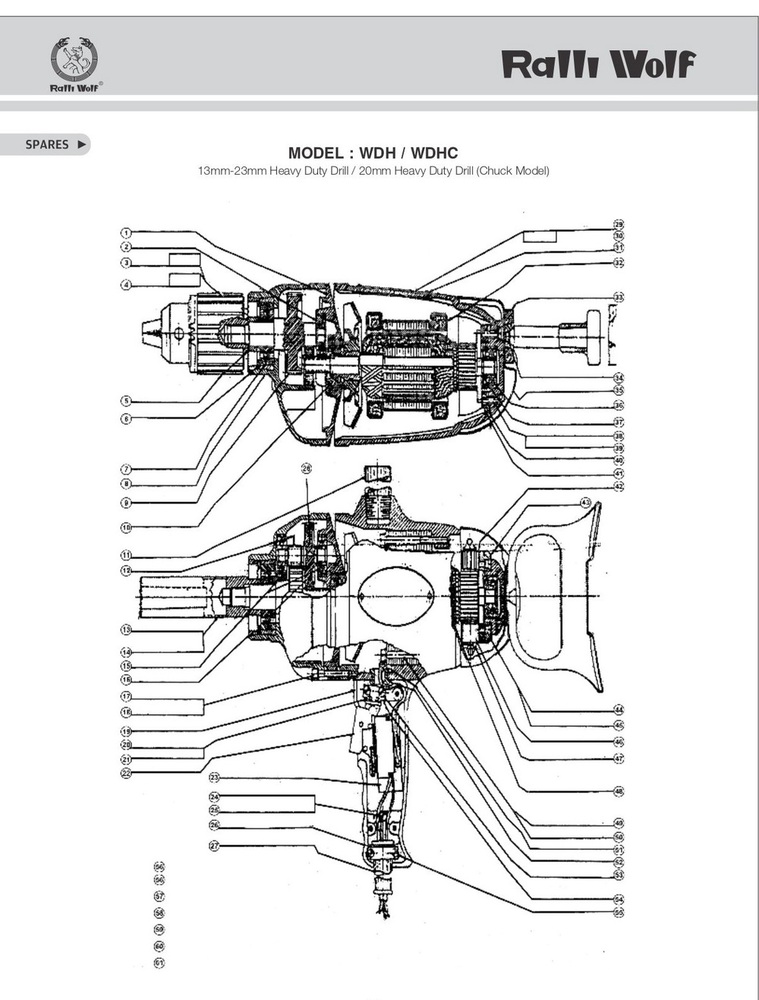 Ralli Wolf Heavy Duty Drill (Wdhc / Wdhc 12, 20mm Chuck Model) - Application: Industrial
