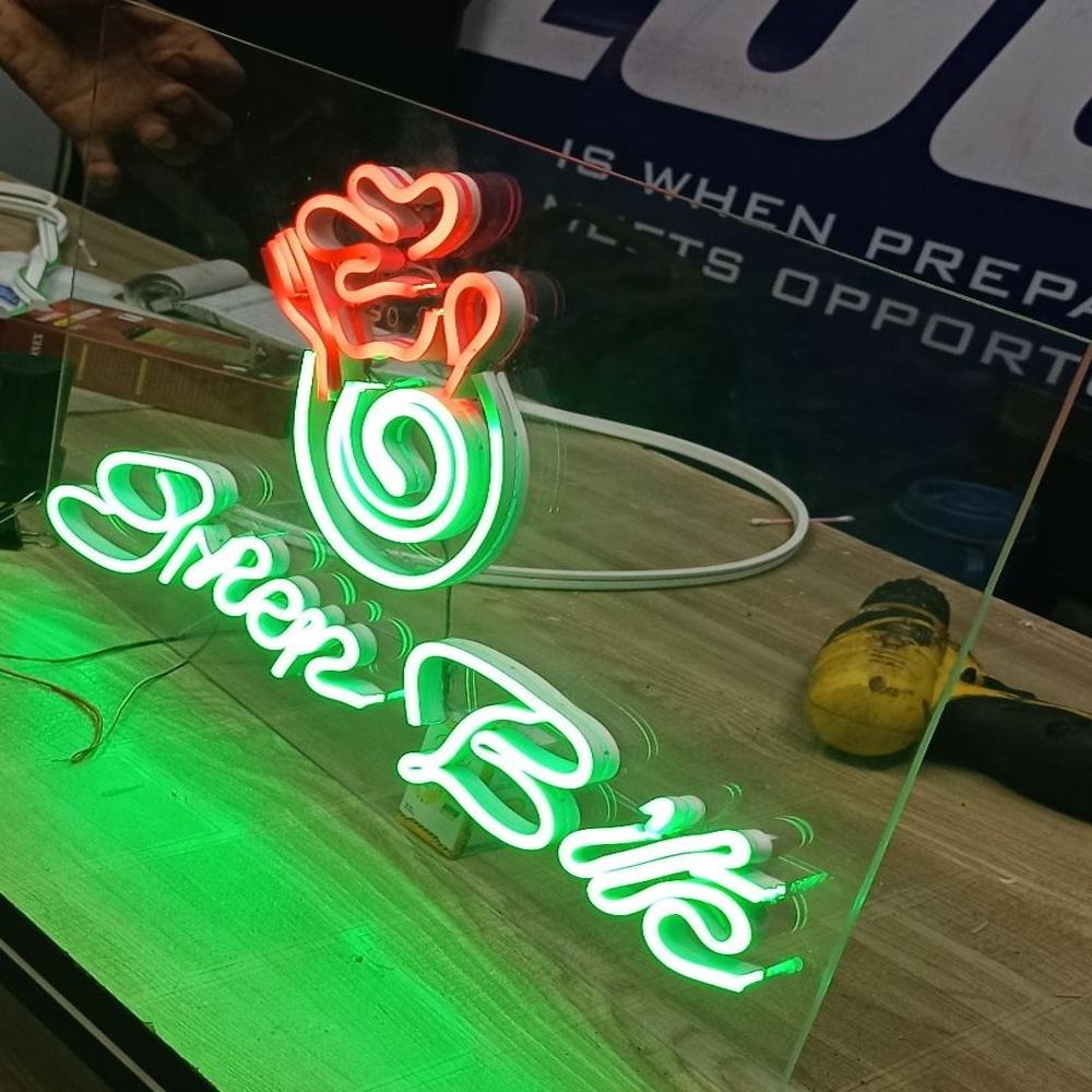 GREEN BITE NEON SIGN BOARD