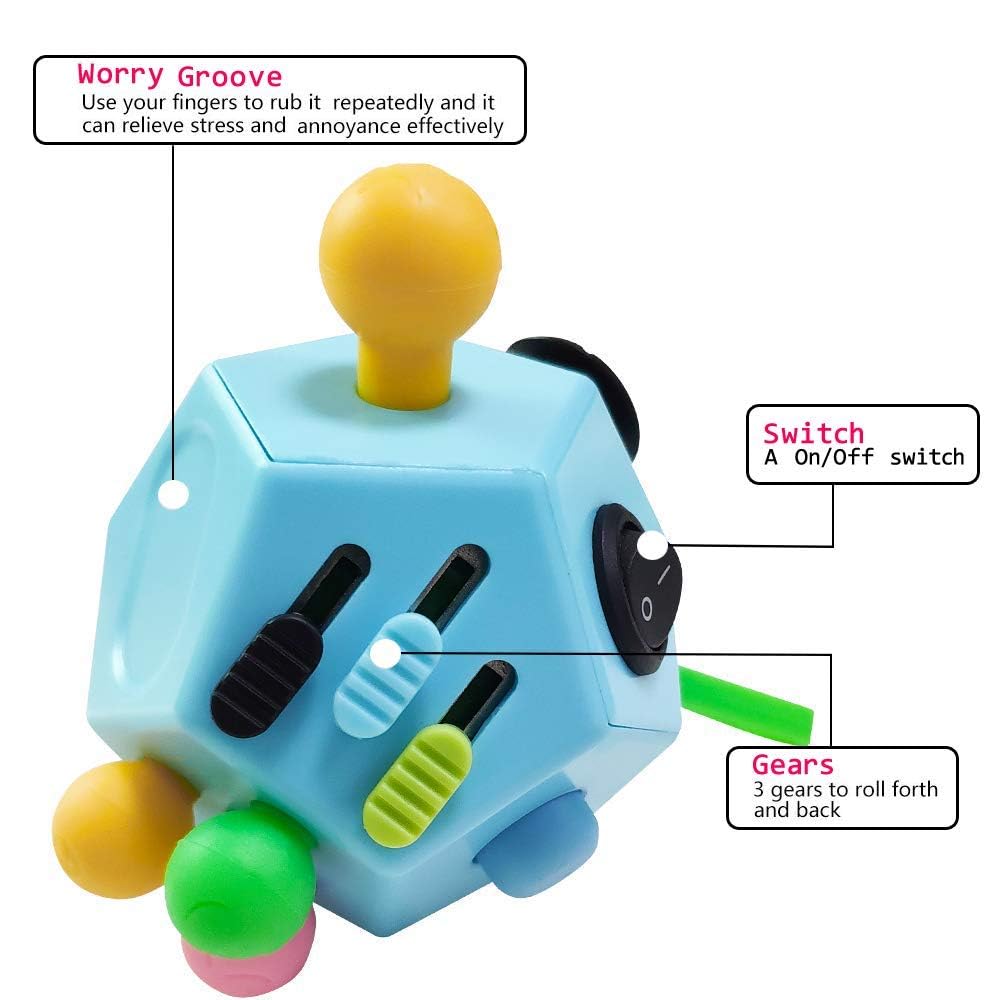 12-Side Fidget Cube Relieves Stress
