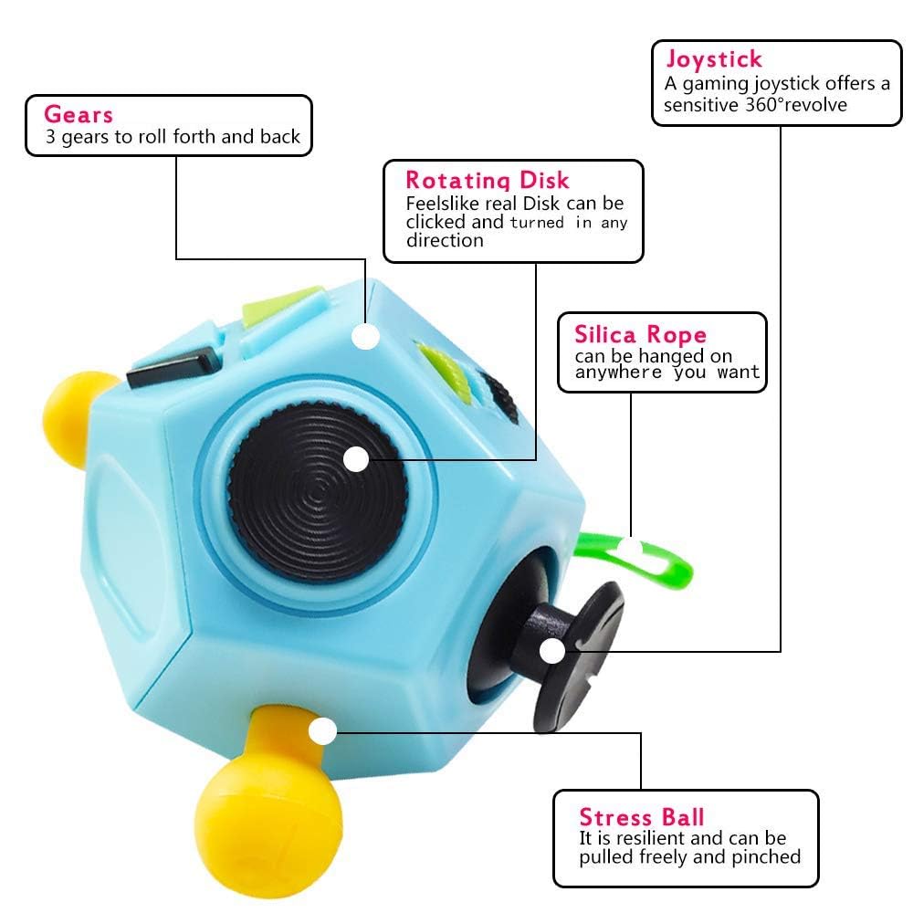 12-Side Fidget Cube Relieves Stress