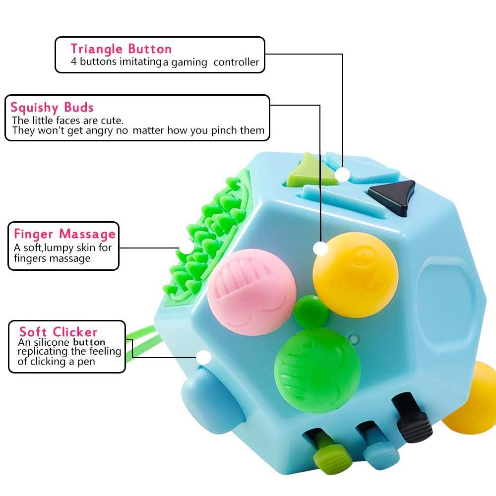 12-Side Fidget Cube Relieves Stress