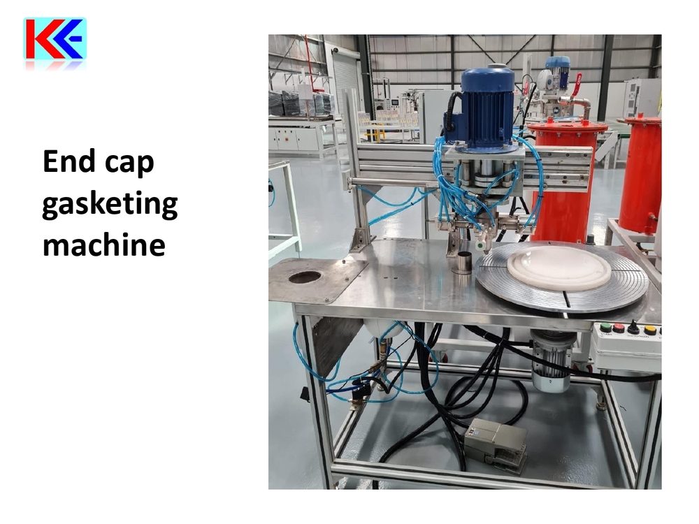 End cap gasketing machine