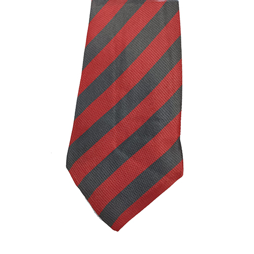 Red Grey Red Equal Strips Polyester Fabric School Tie