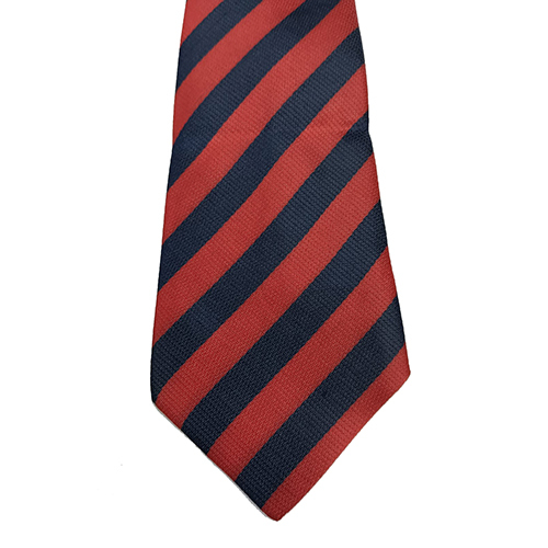 Navy Red Navy Equal Strips Polyester Fabric School Tie