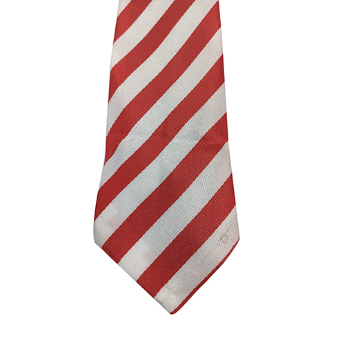 Red White Red Equal Strips Polyester Fabric School Tie