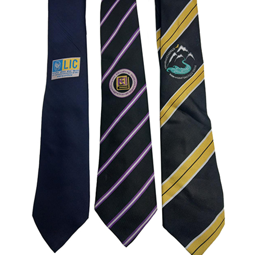 Center Logo Jaquard Fabric School Tie