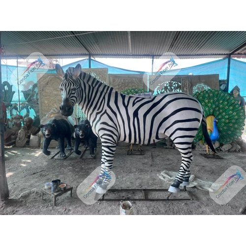Fiber Zebra Statue