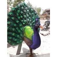 Fiber Peacock Statue