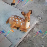 FRP Fiber Baby deer sitting down Statue